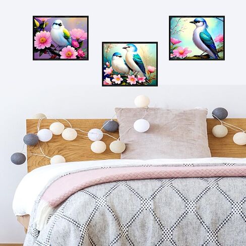 Spring Bird Wall Art Farmhouse Decor Botanical Nature Painting Collage Aesthetic Prints Pictures Artwork for Living Room Bedroom Home Office - 8x10 UNFRAMED Photos in Saudi Arabia