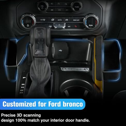LitMiRaCle Front Door Storage Pockets Front Door Side Organizer Box Ford Bronco Storage Expansion Interior Accessories, Door Cup Holder, Compatible for Ford Bronco 2021 2022 2023 2/4 doors，2 PCS in Kuwait