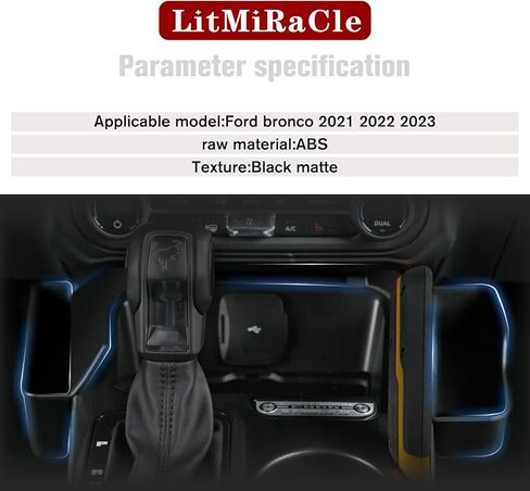 LitMiRaCle Front Door Storage Pockets Front Door Side Organizer Box Ford Bronco Storage Expansion Interior Accessories, Door Cup Holder, Compatible for Ford Bronco 2021 2022 2023 2/4 doors，2 PCS in Kuwait