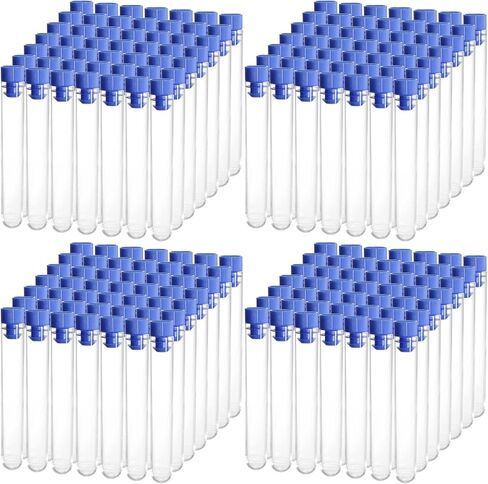 Coloch 200 Pack 10ML Plastic Test Tubes with Blue Caps, 16x100mm Clear Vials Container Sample Tubes for Scientific Experiments, Seed, Beads, Powder,Spice, Liquid, Party Supplies in Saudi Arabia