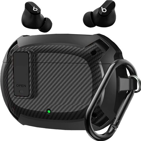 Beats Studio Buds/Studio Buds Plus Case 2021/2023, [Secure Lock] OTOPO Cool Beats Studio Buds+ Protective Case Cover Men Women with Keychain for New Beats Studio Ear Buds + Case - Black in Kuwait