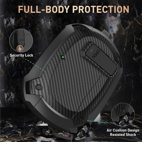 Beats Studio Buds/Studio Buds Plus Case 2021/2023, [Secure Lock] OTOPO Cool Beats Studio Buds+ Protective Case Cover Men Women with Keychain for New Beats Studio Ear Buds + Case - Black in Kuwait