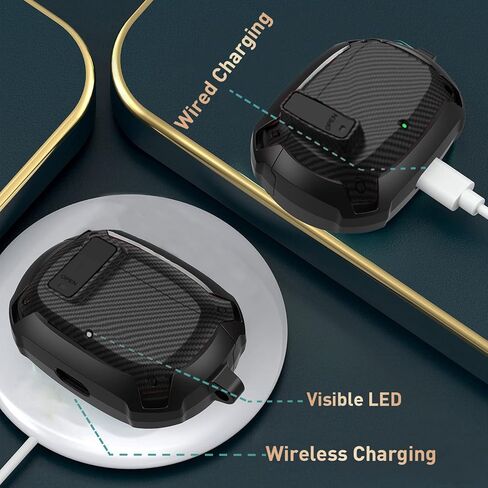 Beats Studio Buds/Studio Buds Plus Case 2021/2023, [Secure Lock] OTOPO Cool Beats Studio Buds+ Protective Case Cover Men Women with Keychain for New Beats Studio Ear Buds + Case - Black in Kuwait