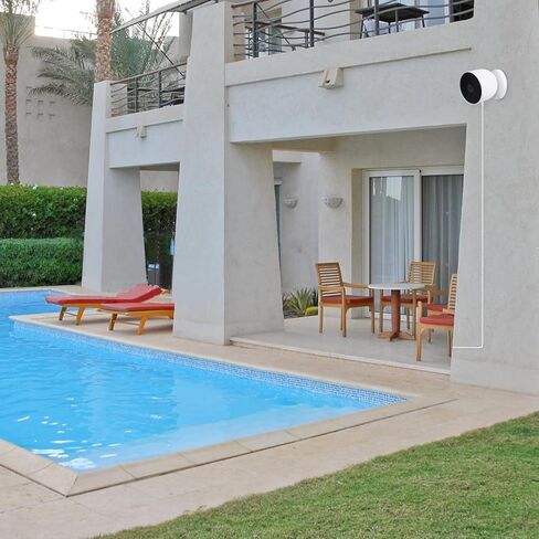 2 حزمة كابل طاقة ومحول طاقة بطول 13 قدم/4 متر متوافق مع Google Nest Cam في الهواء الطلق أو في الداخل، بطارية، كابل خارجي مسطح مقاوم للطقس يشحن باستمرار كاميرا Nest الخاصة بك (البطارية) - أبيض in Kuwait