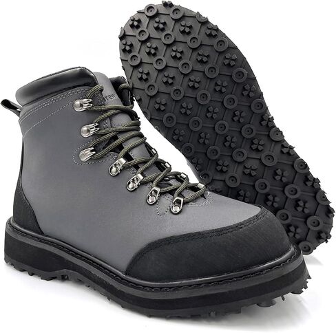 lurewilder Wading Boots for Men Fishing Cleated Rubber Outsole Fly Fishing Wading Boots Studs Applicable in Saudi Arabia