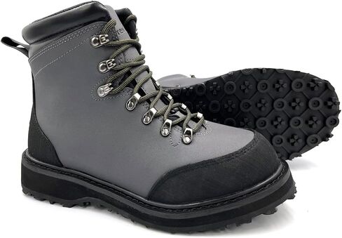 lurewilder Wading Boots for Men Fishing Cleated Rubber Outsole Fly Fishing Wading Boots Studs Applicable in Saudi Arabia