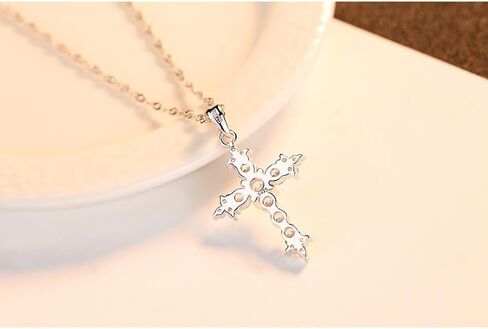 SRHVJ Cross Necklace for Women Girls 925 Sterling Silver 18K Gold Cross Necklaces Dainty Gifts for Valentine's Day, Birthday or Anniversary in Saudi Arabia