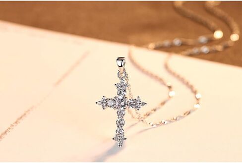 SRHVJ Cross Necklace for Women Girls 925 Sterling Silver 18K Gold Cross Necklaces Dainty Gifts for Valentine's Day, Birthday or Anniversary in Saudi Arabia