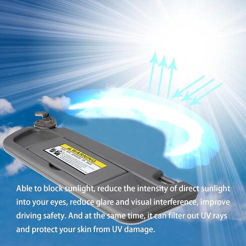 واقي الشمس من الجانب الأيسر للسائق من WEILEITE متوافق مع Honda Civic 2006-2011 EX LX Sedan SI Coupe يحل محل 83280-SNA-A01ZC (رمادي) in Kuwait