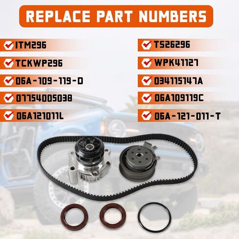 DAYSYORE Timing Belt Kit with Water Pump 180-2220 TCKWP296 Fits for 1998-2005 Beetle Golf Jetta 2.0L SOHC AEG AVH AZG Timing Kit in Saudi Arabia