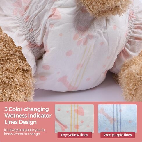 Bestle Disposable Female Dog Diapers, 40 Count, XS (Waist 12.6"-16.9"), Wetness Indicator, Ultra Protection, Leak Proof, Super Absorbent, Soft in Saudi Arabia