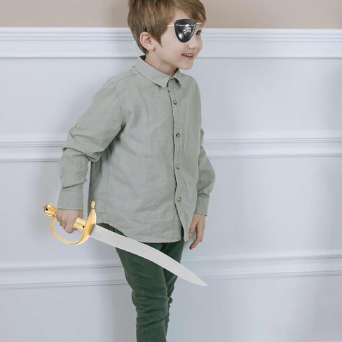 DOITOOL Pirate Costume Accessories Pirate Swords and Eyepatch Set Plastic Swords Props Knight Pirate Halloween Pirate Role Play Costume Props in Saudi Arabia