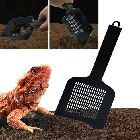 Hamiledyi Reptile Sand Substrate Scooper Plastic Fine Mesh Reptile Poop Shovel Terrarium Bedding Substrate Sifter Litter Cleaner Corner Scoop for Bearded Dragon Lizard Gecko Snakes Turtle(2 PCS) in Saudi Arabia
