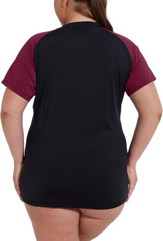 Womens Plus Size Swim Top UPF 50+ Rash Guard Sun Shirt UV Protection SPF Cool Short Sleeve Workout 1X-5X in Saudi Arabia