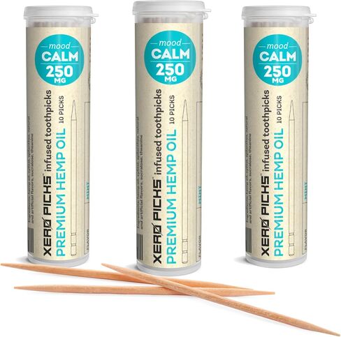 Xero Picks Hemp - Infused Flavored Toothpicks - Long Lasting Fresh Breath - 40 Picks - 4 Pack - Variety Pack in Saudi Arabia