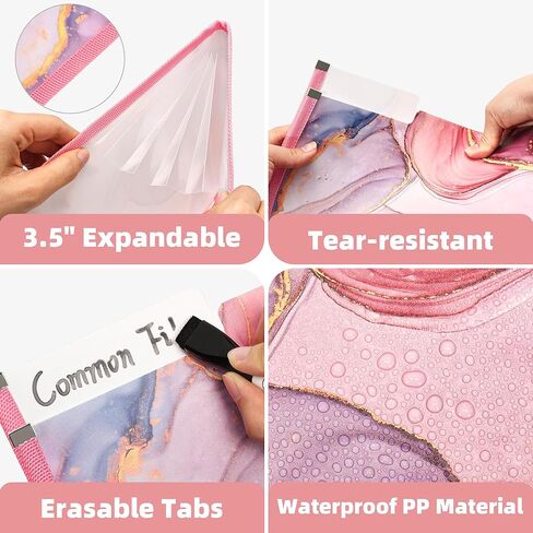 مجلدات ملفات بلاستيكية ملونة من Ospelelf مع جيوب بحجم الحروف 8.5 × 11 مجلدات قابلة للتوسيع للمستندات والمدرسة، 6 عبوات in Kuwait