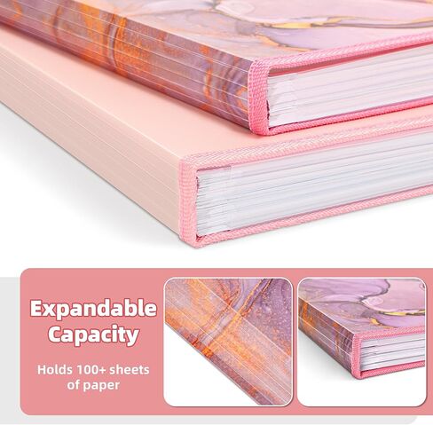 مجلدات ملفات بلاستيكية ملونة من Ospelelf مع جيوب بحجم الحروف 8.5 × 11 مجلدات قابلة للتوسيع للمستندات والمدرسة، 6 عبوات in Kuwait