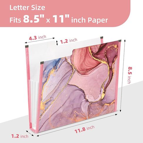 مجلدات ملفات بلاستيكية ملونة من Ospelelf مع جيوب بحجم الحروف 8.5 × 11 مجلدات قابلة للتوسيع للمستندات والمدرسة، 6 عبوات in Kuwait