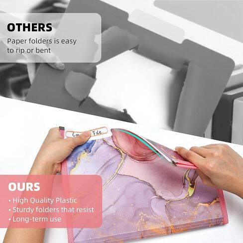 مجلدات ملفات بلاستيكية ملونة من Ospelelf مع جيوب بحجم الحروف 8.5 × 11 مجلدات قابلة للتوسيع للمستندات والمدرسة، 6 عبوات in Kuwait