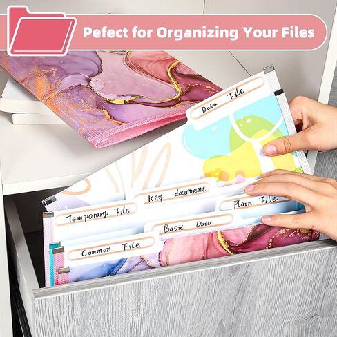 مجلدات ملفات بلاستيكية ملونة من Ospelelf مع جيوب بحجم الحروف 8.5 × 11 مجلدات قابلة للتوسيع للمستندات والمدرسة، 6 عبوات in Kuwait