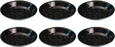 Direct 2 Boater 10" Camping Dinnerware Plates - 6 Pack - Black Enamel Finish - For Camping, Hiking, and Picnics in Saudi Arabia