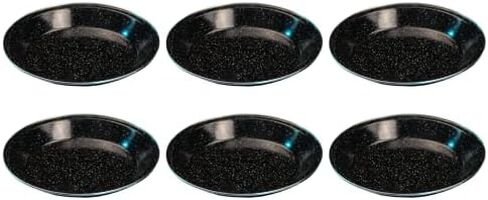 Direct 2 Boater 10" Camping Dinnerware Plates - 6 Pack - Black Enamel Finish - For Camping, Hiking, and Picnics in Saudi Arabia