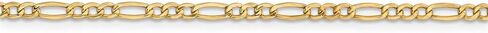 Solid 14k Yellow Gold 2.50mm Figaro Link Anklet Bracelet - with Secure Lobster Lock Clasp in Saudi Arabia