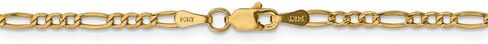 Solid 14k Yellow Gold 2.50mm Figaro Link Anklet Bracelet - with Secure Lobster Lock Clasp in Saudi Arabia