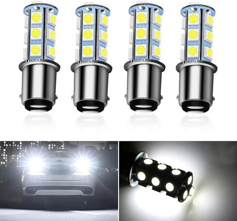 4 PCS Car 1156 LED Turn Signal Lights, 1.9 x 0.6 Single Contact 5050-18SMD 360 Degree Surround Lighting Bulb, Shock-resistant Energy-saving 80000H Bulb Replacement, Universal for Cars (Blue) in Saudi Arabia