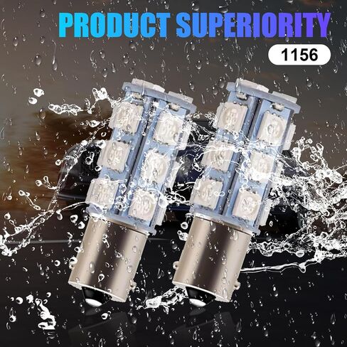 4 PCS Car 1156 LED Turn Signal Lights, 1.9 x 0.6 Single Contact 5050-18SMD 360 Degree Surround Lighting Bulb, Shock-resistant Energy-saving 80000H Bulb Replacement, Universal for Cars (Blue) in Saudi Arabia