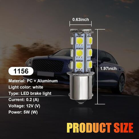4 PCS Car 1156 LED Turn Signal Lights, 1.9 x 0.6 Single Contact 5050-18SMD 360 Degree Surround Lighting Bulb, Shock-resistant Energy-saving 80000H Bulb Replacement, Universal for Cars (Blue) in Saudi Arabia