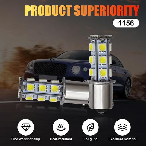 4 PCS Car 1156 LED Turn Signal Lights, 1.9 x 0.6 Single Contact 5050-18SMD 360 Degree Surround Lighting Bulb, Shock-resistant Energy-saving 80000H Bulb Replacement, Universal for Cars (Blue) in Saudi Arabia