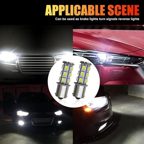 4 PCS Car 1156 LED Turn Signal Lights, 1.9 x 0.6 Single Contact 5050-18SMD 360 Degree Surround Lighting Bulb, Shock-resistant Energy-saving 80000H Bulb Replacement, Universal for Cars (Blue) in Saudi Arabia