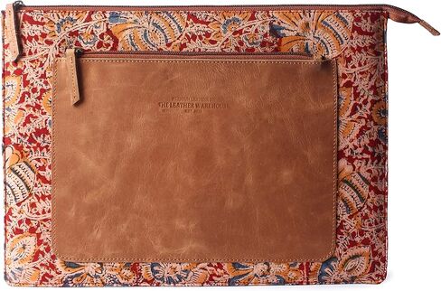 حقيبة جلدية تاتا بجيب أمامي من The Leather Warehouse مقاس 13 بوصة (أحمر) in Kuwait