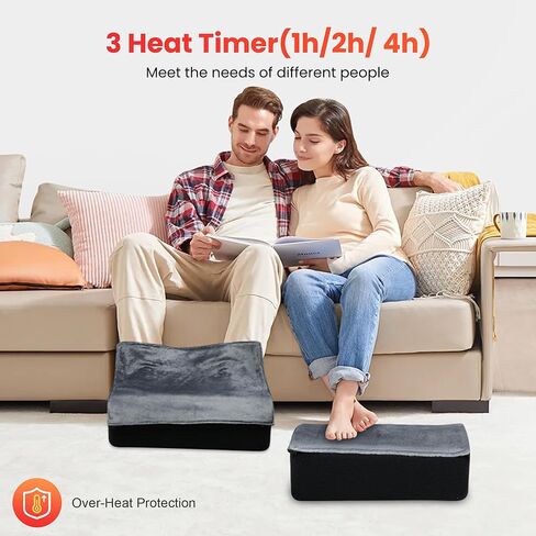 Heated Foot Rest for Under Desk at Work, Under Desk foot rest with Heat,Vibration Massage,Ergonomic foot stools for under office desk,Adjustable Foot stand for Back & Hip,Home,Office,Mother's Day Gift in Saudi Arabia
