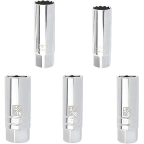 5PCS Magnetic Spark Plug Socket Set,Professional 14mm,16mm,9/16",13/16" 5/8" Spark Plug Socket with 3/8 Drive,Multi-Size Sparks Plugs Removal Tool for Most Car Models in Saudi Arabia