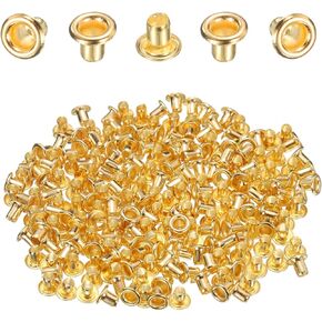 HARFINGTON 200Pcs Grommets Eyelets 2mm 1/9 Inch Brass Eyelets Kit for Fabric Curtain Tarps Leather Belt Shoes Bag DIY, Brown in Kuwait