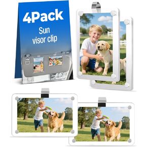 4Pack Car Picture Holder, Car Visor Photo Clip Holder, Magnetic 2.4"x3.5" Suncar Visor Picture Clip, Horizontal & Vertical Photo Display, Personalized Car Accessory for Family & Personal Photos in Kuwait