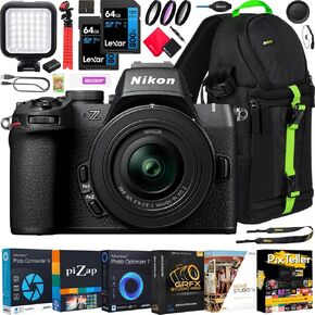 هيكل كاميرا Nikon Z50 بدون مرآة بدقة 4K UHD DX-Format NIKKOR Z DX مقاس 16-50 مم F/3.5-6.3 مجموعة عدسات VR مع حقيبة أدوات فاخرة من Deco Gear + ميكروفون + Monopod + بطاقة ذاكرة سعة 64 جيجابايت وملحقاتها in Saudi Arabia