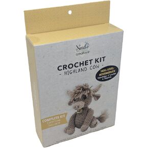 Highland Cow Crochet Kit for Adults – DIY Amigurumi Yarn Craft Kit with Yarn, Hook, Stuffing & Instructions – Intermediate Level Crochet Animal Kit – Makes Adorable 6.75" Plush Highland Cow in Saudi Arabia