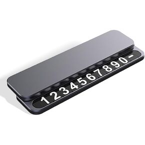 Temporary Parking Number Plate, Hide Phone Number Card for Cars, Automotive Interior Accessory & Ornament. (Space Gray) in Saudi Arabia