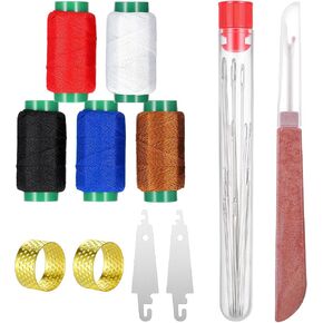 مجموعة إبر الخياطة الفولاذية ذات العين الكبيرة 36 ​​قطعة، أدوات إصلاح يدوية لخيوط الإبر مع 25 إبرة من سبائك الزنك، 2 خيط، 2 كشتبانات، 1 ممزق درزات، 5 خيوط ملونة للخياطة اليدوية بنفسك in Kuwait