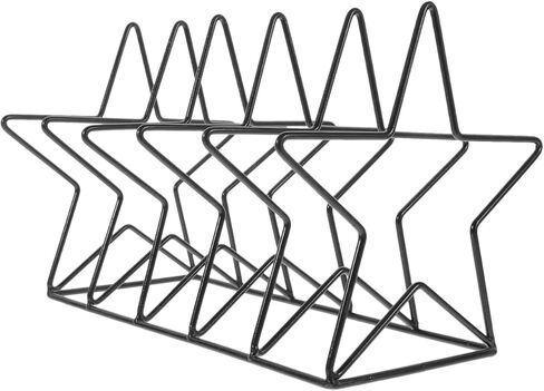 Iron Star-Shaped Desktop Organizer for Vinyl Records, CD, Books, and Documents, Black, 10.23 X 7.28 X 6.88 Inches, Space-Saving Storage Method for Home, Office, and School in Saudi Arabia