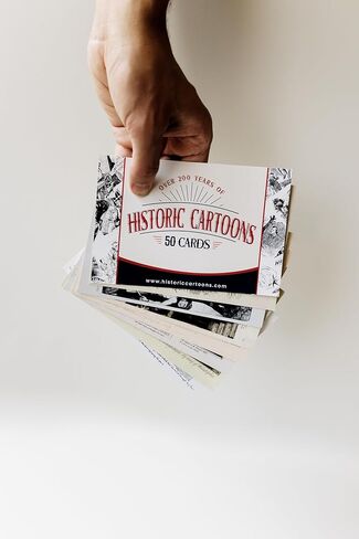 Historic Illustration Cards – Set of 50 Vintage American Political Cartoons with Explanations, Replica Art Prints, Educational History Gift in Saudi Arabia