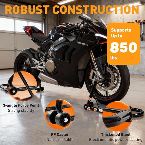 Motorcycle Stand Lift,850 lbs Capacity Motorcycle Stands Front and Rear Combo,Universal Wheel Lift Stand with U+L Adjustable Swingarm Spool for Most Honda,Yamaha,Ducati,Kawasaki,Suzuki,BMW in Saudi Arabia