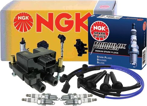 NGK DIS أسلاك ملف الإشعال 4 إيريديوم IX مجموعة شمعات الإشعال لسوبارو 2.5 H4 EJ253 in Saudi Arabia