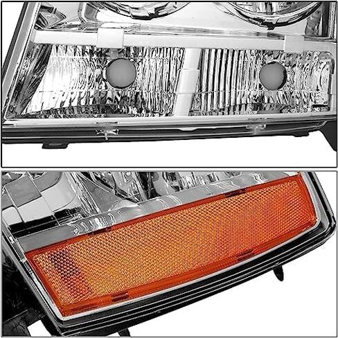 مجموعة المصابيح الأمامية لـ 2007-2014 Chevy Tahoe 07-13 Chevy Avalanche Suburban 1500 2500 مصباح الرأس، مجموعة مصابيح الرأس البديلة مع عاكس شفاف لغطاء الكروم in Saudi Arabia