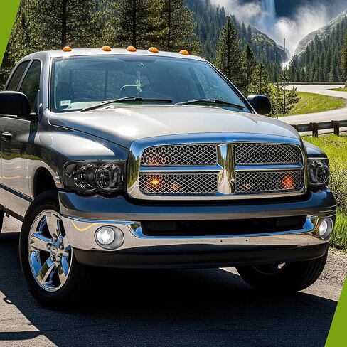 مجموعة المصابيح الأمامية AUTOSAVER88 متوافقة مع 2006-2008 دودج رام 1500/2006-2009 رام 2500 3500 مع ضوء إزالة الكابينة الكهرماني، غطاء كروم كهرماني عاكس شفاف in Saudi Arabia