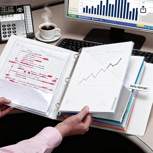 15 حزمة من مجلدات المستندات البلاستيكية الشفافة المكونة من 3 فتحات، سترة ملف مائلة شفافة من البوليستر منظمة بحجم حرف أمريكي / A4 مقاس 18C (1.8 مم)، مجلدات مستندات شفافة بشريط L تنسخ جيوب آمنة in Kuwait