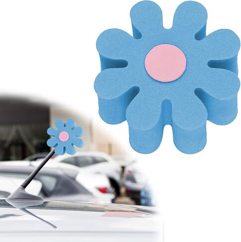 Daisy Car Antenna Topper, Cute Daisy Flower EVA Antenna Ball for Vehicles, Funny Automotive Roof Toppers Decoration, Lovely Aerial Ball Mirror Dangler Car Accessories for Women Men (White) in Saudi Arabia